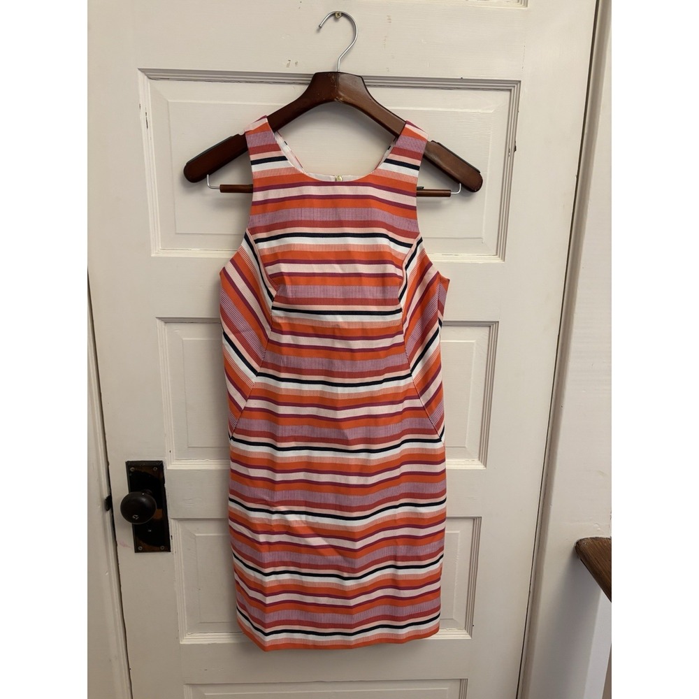 Trina Turk LA Visalia Pink Striped Sleeveless Sheath Dress Lined Size 2